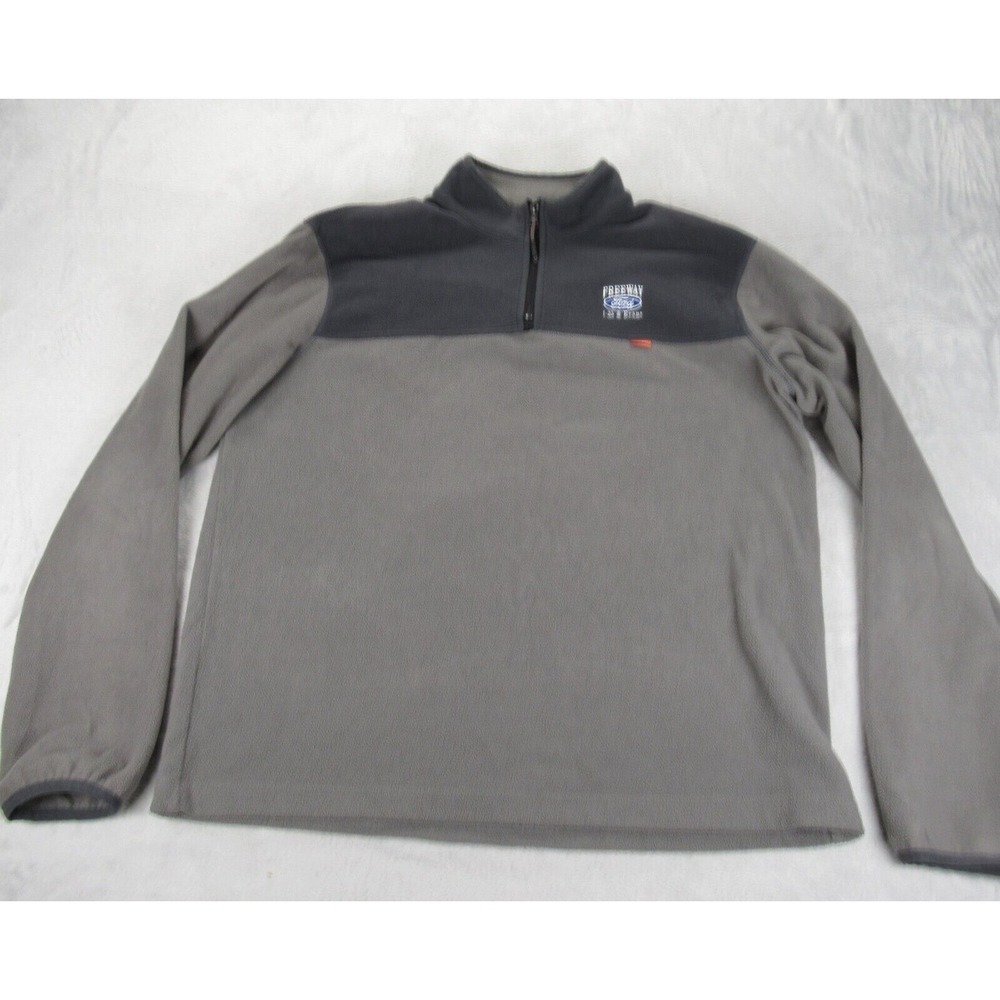 Ford Hawke & Co Sweatshirt Mens Large Gray Freeway Logo 1/4 Zip Fleece Pullover